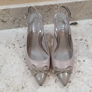 Ralph Lauren Gray Sling Back Heels